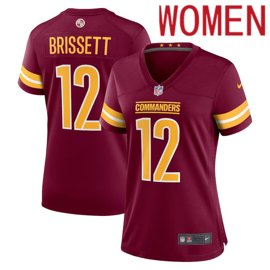 Women Washington Commanders 12 Jacoby Brissett Nike Burgundy Nike Player NFL Jersey